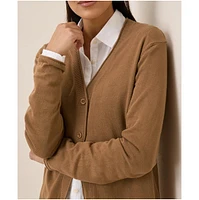 Pact Women's Organic Cotton Classic Fine Knit V-Neck Cardigan