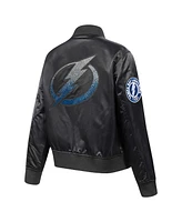 Pro Standard Women's Black Tampa Bay Lightning Rhinestone Jewels Satin Full-Snap Jacket