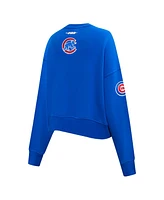 Pro Standard Women's Royal Chicago Cubs Game Day Classics Crewneck Pullover Sweatshirt
