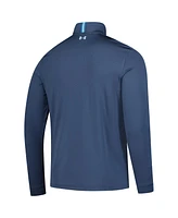 Under Armour Men's Blue The Players Drive Chest Stripe Quarter-Zip Pullover Sweatshirt