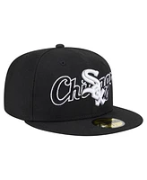New Era Men's Black Chicago White Sox Overlap 59FIFTY Hat