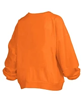 Pressbox Women's Tennessee Orange Volunteers Janise Arch Over Logo Waist Length Oversized Pullover Sweatshirt