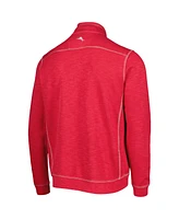 Tommy Bahama Men's Crimson Washington State Cougars Sport Tobago Bay Tri-Blend Mock Neck Half-Zip Jacket