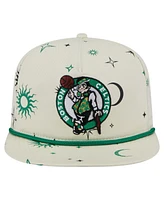New Era Men's Cream Boston Celtics Lunar Golfer Snapback Hat