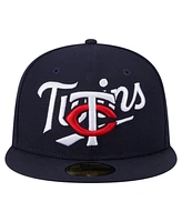 New Era Men's Navy Minnesota Twins Overlap 59FIFTY Hat