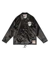 Mitchell & Ness Men's Black New York Knicks Hardwood Classics Doodle Coaches Full-Snap Jacket