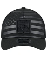 New Era Men's Black New York Rangers Game Day Stealth Flag 9FORTY A-Frame Adjustable Hat