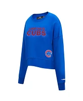 Pro Standard Women's Royal Chicago Cubs Game Day Classics Crewneck Pullover Sweatshirt