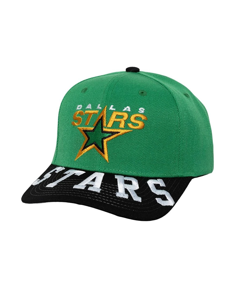 Mitchell & Ness Men's Kelly Green/Black Dallas Stars Under Arch Two-Tone Pro Crown Snapback Hat