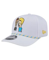 New Era Men's White Beavis and Butt-Head Rope 9SEVENTY Stretch-Snap Adjustable Hat