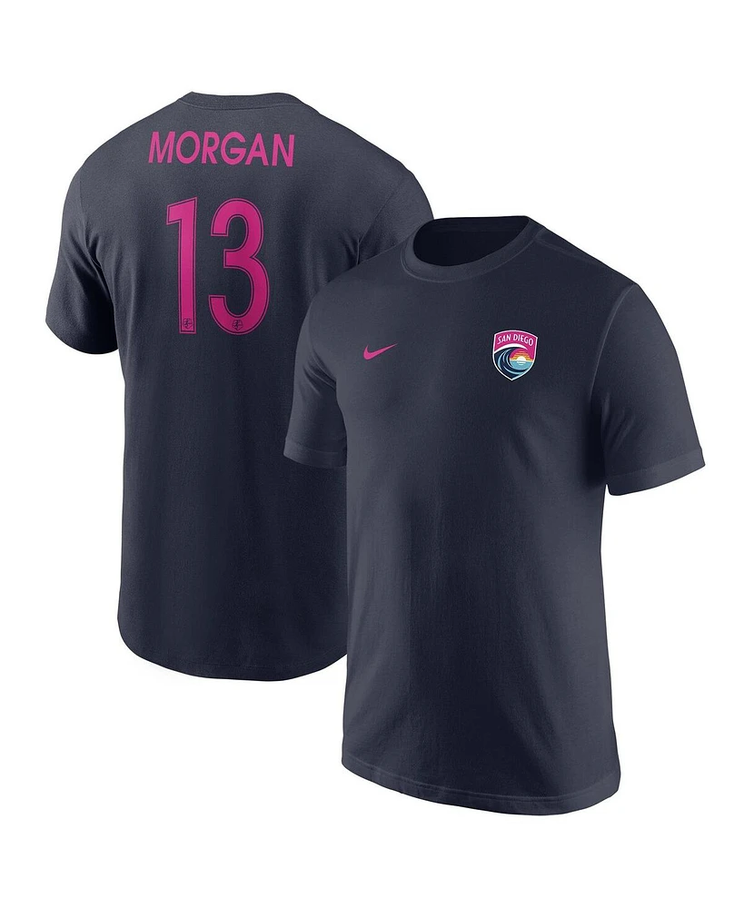 Nike Men's Alex Morgan Navy San Diego Wave Fc Core Name Number T-Shirt