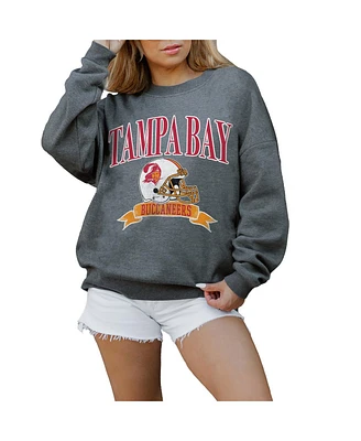 Gameday Couture Women's Charcoal Tampa Bay Buccaneers Seal The Deal Premium Fleece Drop Shoulder Pullover Sweatshirt