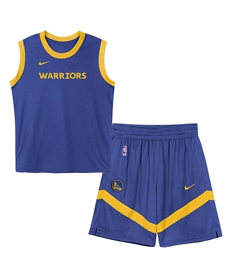 Nike Preschool Royal Golden State Warriors Mesh Tank Top and Shorts Set