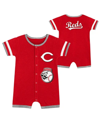 Outerstuff Baby Boys and Girls 2-Piece Red Cincinnati Reds Double Hit Coverall Set