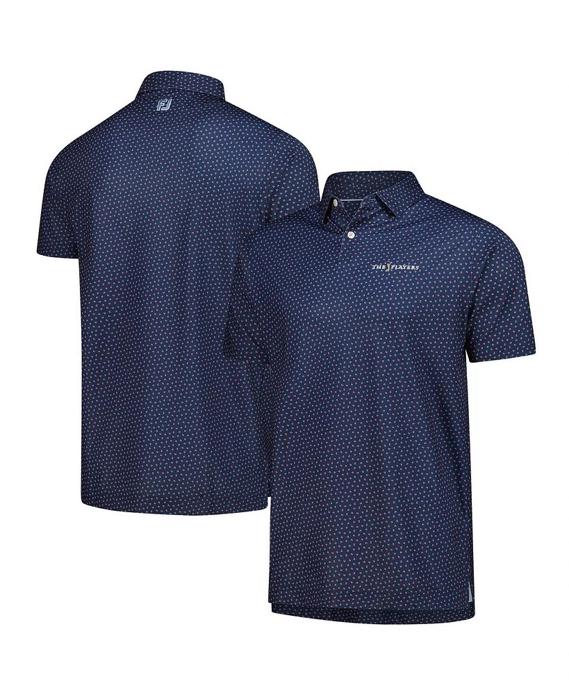 FootJoy Men's Navy The Players ProDry Bounce Print Stretch Pique Polo Shirt