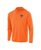 Antigua Men's Heather Orange New York Knicks Tidy Quarter-Zip Hoodie