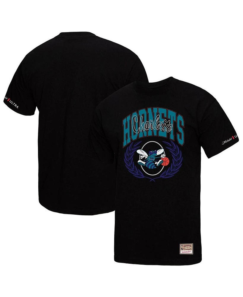 Mitchell & Ness Men's Black Charlotte Hornets Nba x Michelob Ultra Rewind Ii T-Shirt