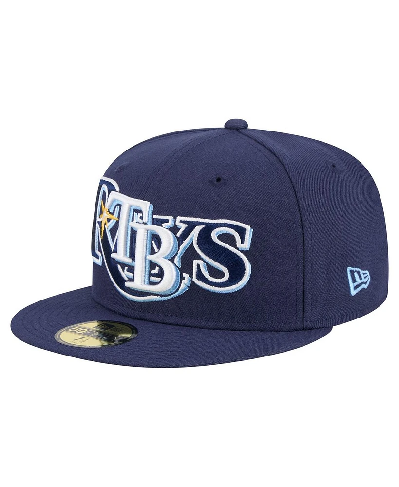 New Era Men's Navy Tampa Bay Rays Overlap 59FIFTY Hat