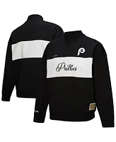 Mitchell & Ness Women's Black Philadelphia Phillies Quarter-Zip Pullover Top