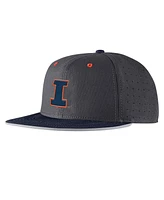 Nike Men's Anthracite Illinois Fighting Illini On-Field True Performance Baseball Fitted Hat
