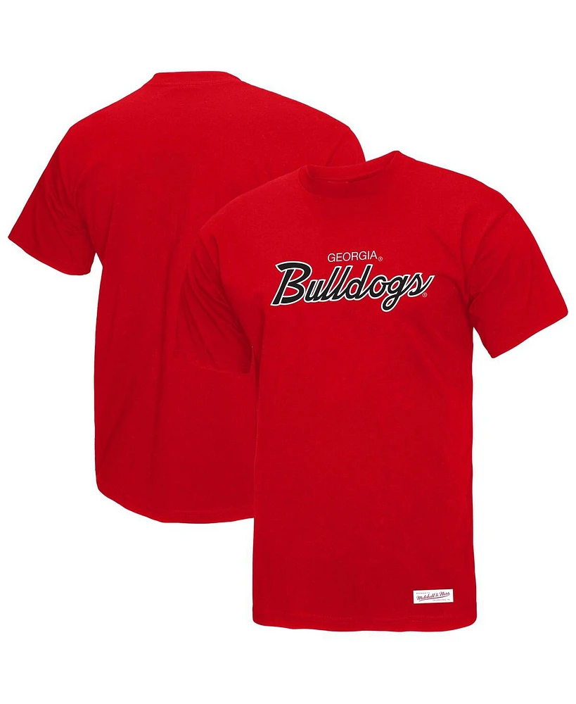 Mitchell & Ness Men's Red Georgia Bulldogs Elite Script T-Shirt