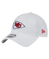 New Era Men's White Kansas City Chiefs Active Ripstop 9TWENTY Stretch-Snap Hat