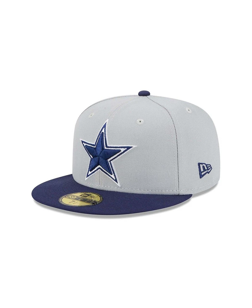 New Era Men's Gray/Navy Dallas Cowboys Color Pack Two-Tone 59FIFTY Fitted Hat