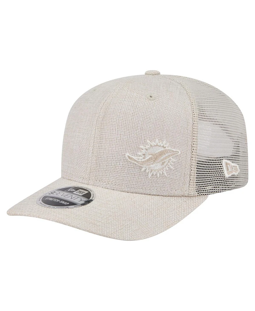 New Era Men's Natural Miami Dolphins Flawless 9SEVENTY Stretch-Snap Hat