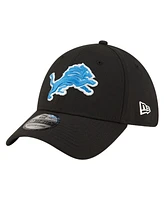 New Era Men's Black Detroit Lions Team Classic 39THIRTY Flex Hat