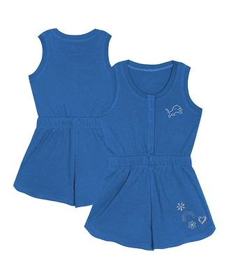 Outerstuff Girls Toddler Blue Detroit Lions Super Girl Romper
