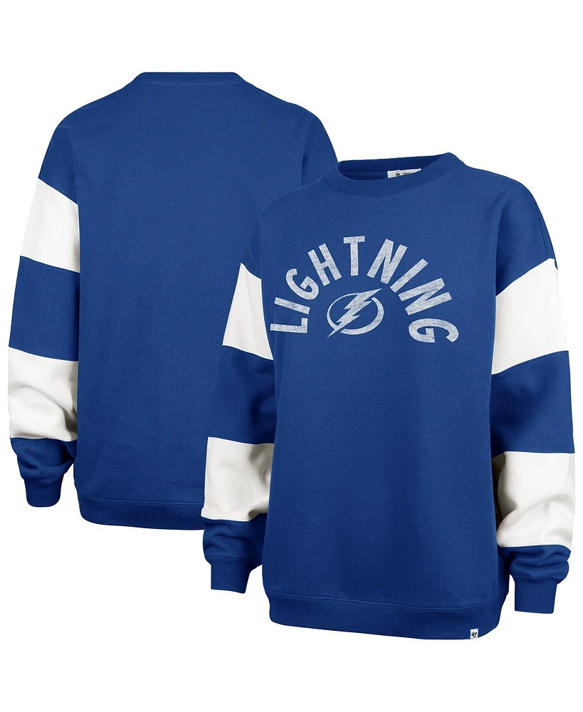 '47 Brand Women's Blue Tampa Bay Lightning Eephus Barred Pullover Sweatshirt