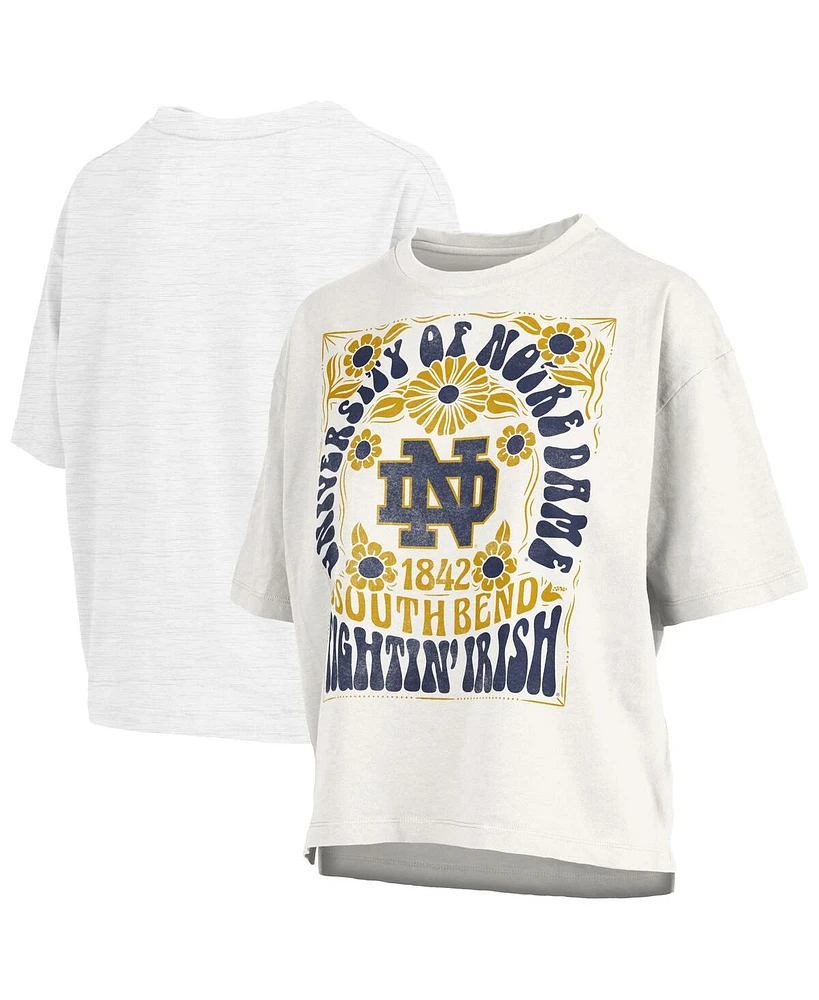 Pressbox Women's White Notre Dame Fighting Irish Harmony Oversized T-Shirt