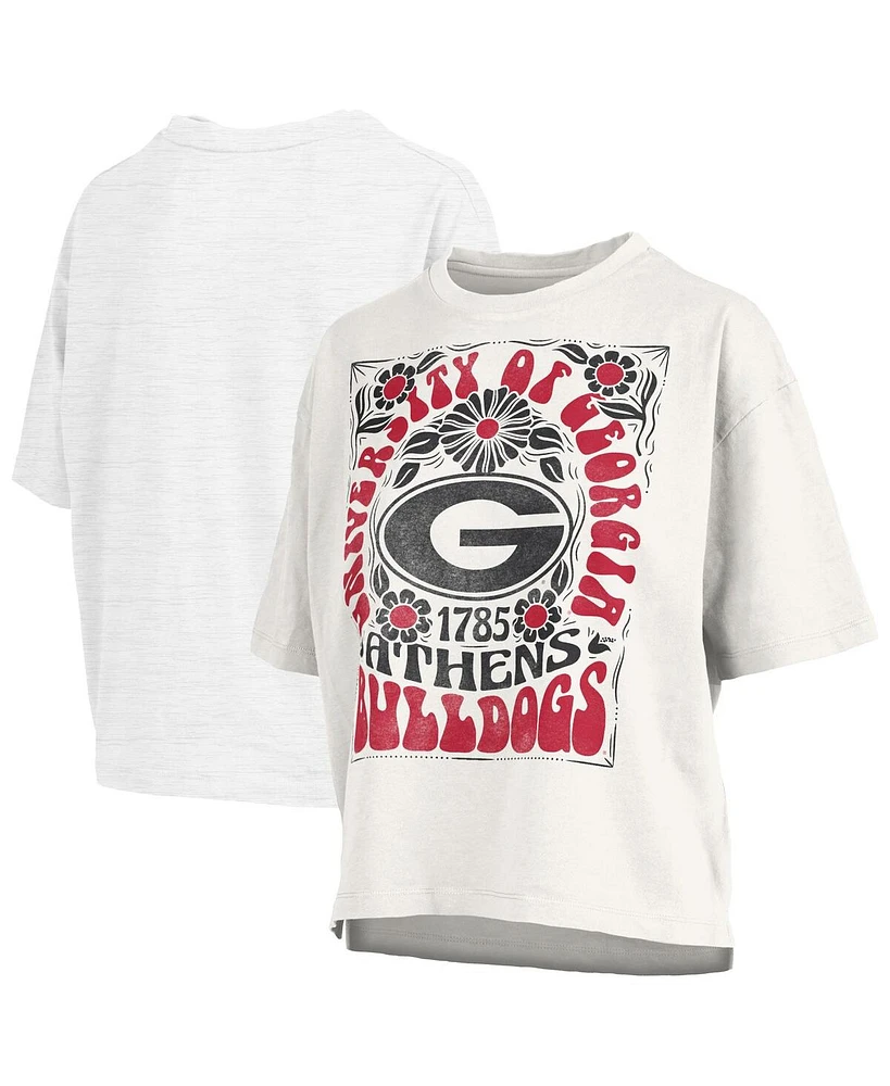 Pressbox Women's White Georgia Bulldogs Harmony Oversized T-Shirt