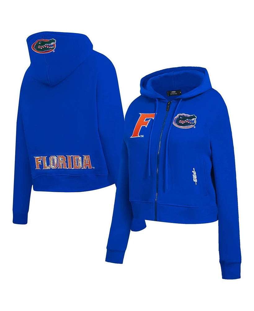 Pro Standard Women's Royal Florida Gators Game Day Sequin Full-Zip Hooded Jacket