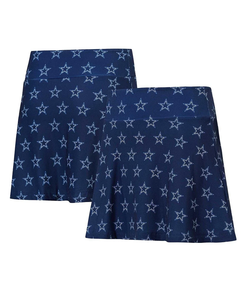 Concepts Sport Women's Navy Dallas Cowboys Record Allover Print Knit Sleep Skort