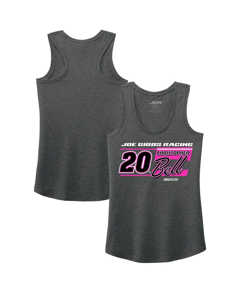 Joe Gibbs Racing Team Collection Women's Heather Black Christopher Bell Name Number Tank Top