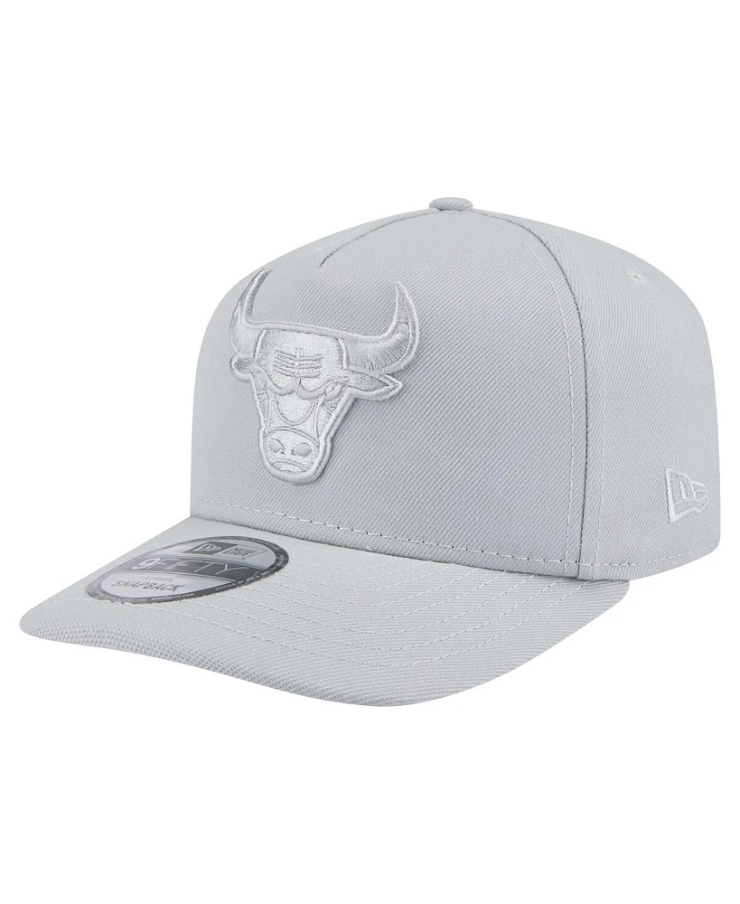 New Era Men's Gray Chicago Bulls Colorpack A-Frame Pinch Front 9FIFTY Snapback Hat