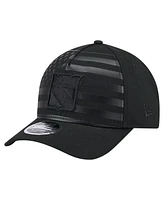 New Era Men's Black New York Rangers Game Day Stealth Flag 9FORTY A-Frame Adjustable Hat
