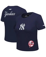 Pro Standard Women's Navy New York Yankees Game Day Classics Baby Doll Cropped T-Shirt