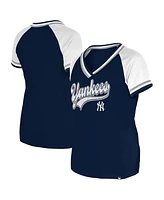 New Era Women's Navy York Yankees Gameday Raglan V-Neck T-Shirt