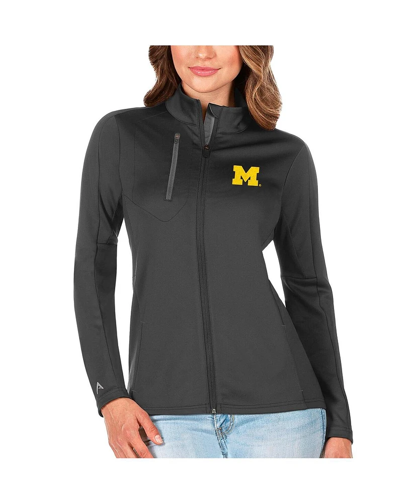 Antigua Women's Graphite/Silver Michigan Wolverines Generation Full-Zip Jacket