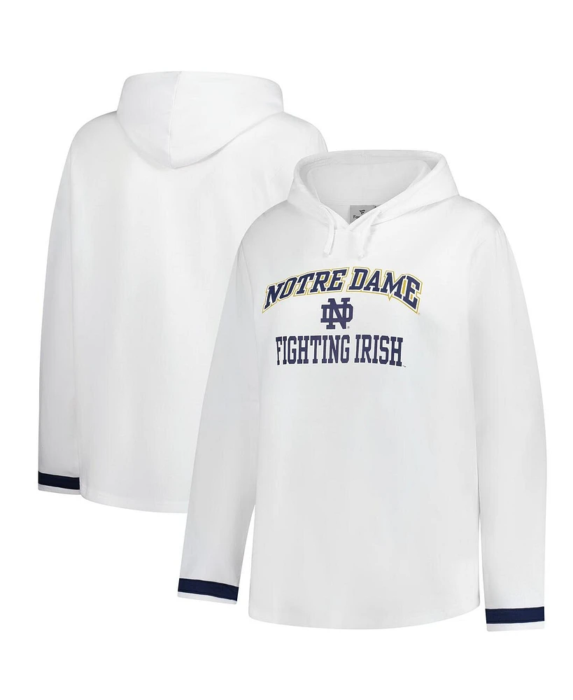 Fanatics Women's White Notre Dame Fighting Irish Plus Pullover Hoodie