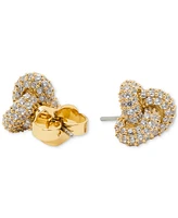 kate spade new york Gold-Tone Pave Double Knot Stud Earrings