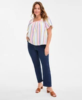 Style & Co Plus Printed Short-Sleeve Top, Exclusively at Macy's