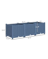 Outsunny x 1 ft Plastic Garden Box w/Drainage Holes