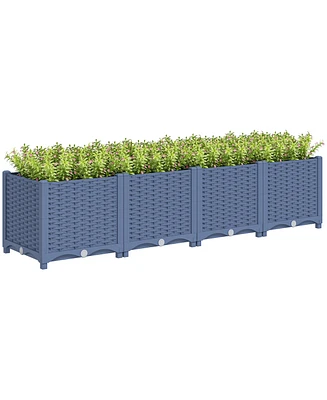 Outsunny 5 x 1 x 1 ft Plastic Garden Box w/Drainage Holes,