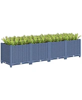 Outsunny x 1 ft Plastic Garden Box w/Drainage Holes