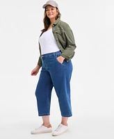 Style & Co Plus High-Rise Wide-Leg Crop Jeans, Exclusively at Macy's