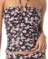 Michael Kors Women's Floral-Print Bandeau Tankini Top