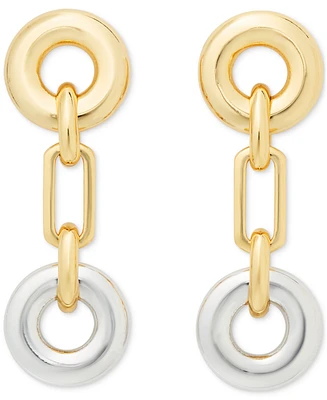 kate spade new york Two-Tone Interlock Linear Drop Earrings
